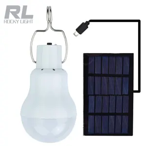 Rocky light mini USB charger Hanging Solar rechargeable bulb with high quality