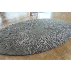 Grigio scuro modello ovale esplosivo in fibra di bambù e flusso di lana tappeto - Product Image 6