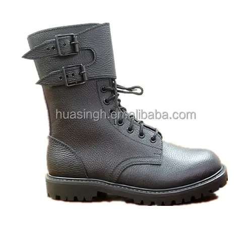 Zh,french Ranger Two Buckles Combat Boots 10 Inch Leather