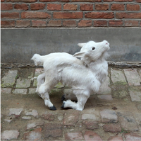 Estatua de Oveja de Peluche de Lujo Moderna para Interiores, Animal 3D de Piel Real para Decoración del Hogar, Jardín, Año Nuevo, Navidad, Eid Aladha
