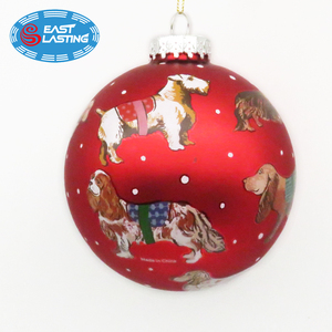 Decalque personalizado personalizado Natal ornamento para árvore pendurado oem vidro bola bolas penduradas