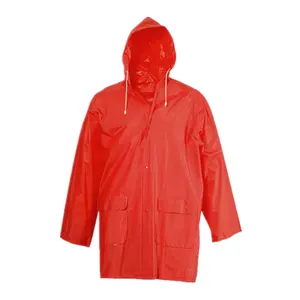 waterproof adult plastic red rain jacket