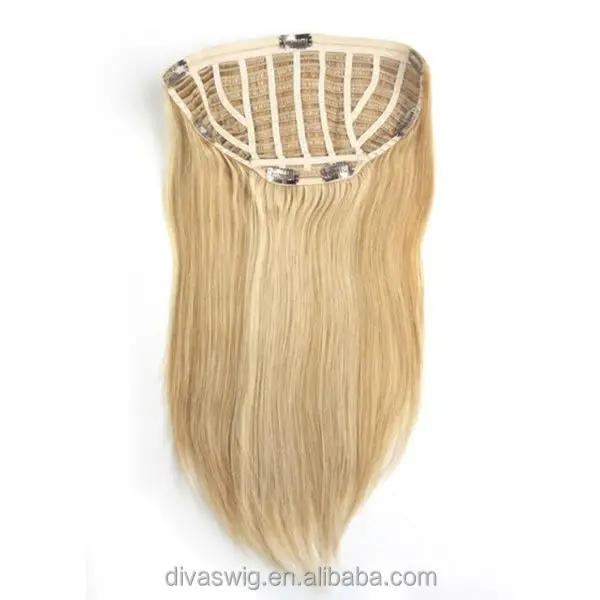 Hot selling 613 virgin blonde semi human clip in half remy hair 3/4 wigs