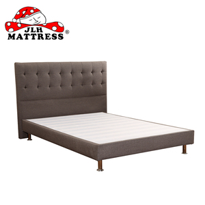 Quality Furniture Bedroom Single Double Bed Set Semi Up-holstered Beds King Size Wood Platform Bed Frame