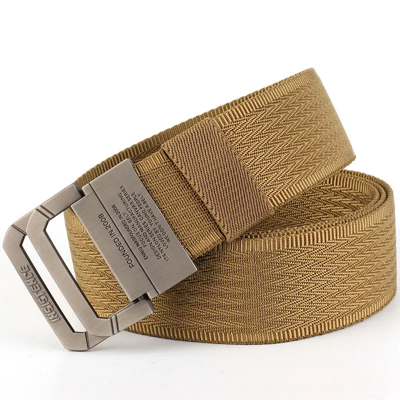 Dubbele ring gesp brede webbing mens nylon riem