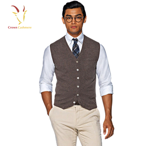 <span class=keywords><strong>Gilet</strong></span> en cachemire tricoté sans manches pour homme - Product Image 1