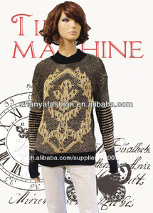 Dame. 2013 chaude motif jacquard <span class=keywords><strong>pull</strong></span> <span class=keywords><strong>pull</strong></span> métallisé filament - Product Image 5