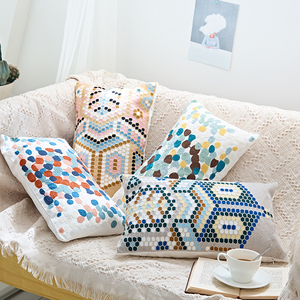 โมเดิร์น 100% ฝ้ายเย็บปักถักร้อยปลอกหมอนสำหรับตกแต่งบ้าน - Product Image 1