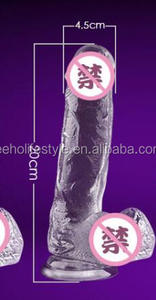 Gode en cristal flexible Jelly Realistic Suction Dong faux pénis 20cm - Product Image 2