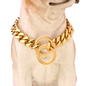 Collar de perro labrador de acero inoxidable 316L de 15mm, Collar de perro de caza de lujo Pitbull, Collar de perro de Metal - Product Image 2