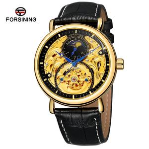 Forsining Mannen Hot Selling Chinese <span class=keywords><strong>Moon</strong></span> Fase Gouden Mechanische Horloges Voor Vriendje - Product Image 6
