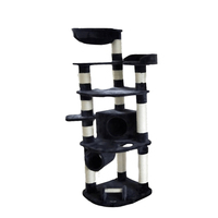 Arbre à chat XXL en sisal noir avec griffoir et meubles pour chat - Gato Cat House Condo Furniture