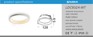 알루미늄 천장 recessed 아크릴 커버 화이트 그림 led 통