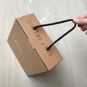 الذهب احباط براون كرافت ورقة الناي فارغة صناديق حذاء طفل مع مقبض حبل - Product Image 6