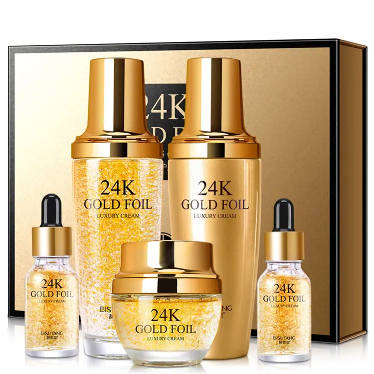 OEM beauty product snail 24k gold skin care whitening cream set anti aging brightening skin care set