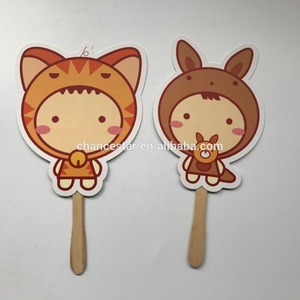 Tùy Chỉnh Die Cut Shape Giấy Hand Fan Với Tay Cầm Bằng Gỗ Trung Quốc Cá Nhân Hand Fan - Product Image 4
