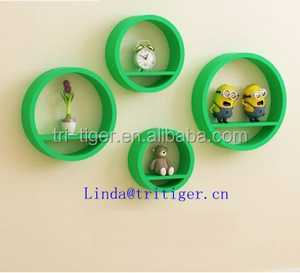 Verde Branco Rodada Canto Retangular Cubo Flutuante Parede Prateleiras Montadas