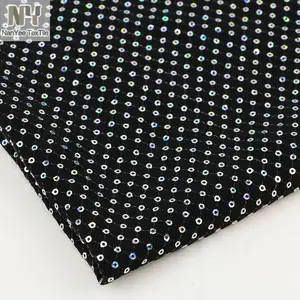 Nanyee Textile Black Nylon Mesh Fabric Embellished With Sequin