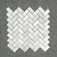 Özelleştirilmiş Carrara doğal beyaz mermer mozaik