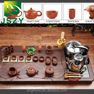 Jinfu — plateau à thé Kungfu chinois, table en bois avec tasse à thé, pot et <span class=keywords><strong>Gaiwan</strong></span>, offre spéciale - Product Image 6