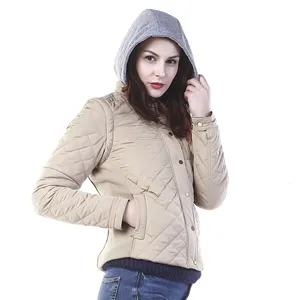 2018 Wholesale Fashion Design Wholesale Winter Softshell Jacket Woman Custom Bomber Padded Jacket