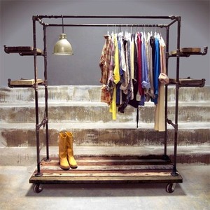 Diy Metal Pipe Clothes Rack With 1/2" 3/4" Cast Iron Pipe Floor Flange, Elbow, Tee - Product Image 1