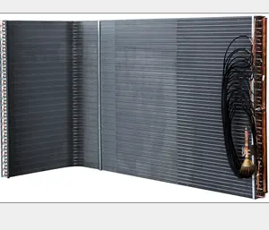 L shape fin type evaporator coil, aluminium fin copper tube evaporator, cooper tube fin type radiator