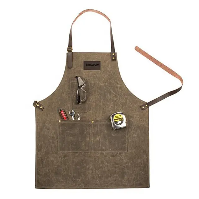 Bartender Barista Barbershop Gardening Bbq Waxed Canvas Work Water Proof aprons kitchen