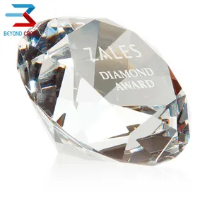 100Mm K9 Solid Clear Kleurrijke Kristal Diamant Presse-papier Awards