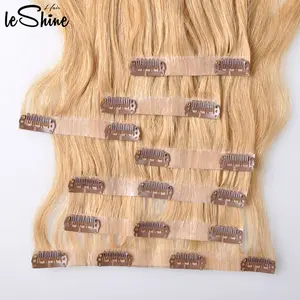 Wholesale Hot Selling Full Cuticles Double Drawn Remy Seamless Clip in Hair Extension Free Human Hair European Hair Acceptable