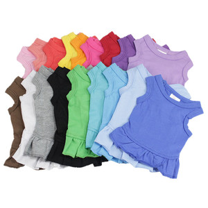 Ropa para Mascotas de Primavera/Verano, Vestido para <span class=keywords><strong>Perro</strong></span>, <span class=keywords><strong>Chaleco</strong></span> de Algodón 100% Suave, Multicolor, Liso, Venta al Por Mayor - Product Image 1
