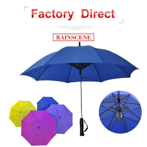 Hiên Ngoài Trời Mặt Trời Mùa Hè Blast Golf Umbrella Với Pin Xây Dựng Trong Fan Bên Trong Mát Mẻ Làm Mát Fan Umbrella