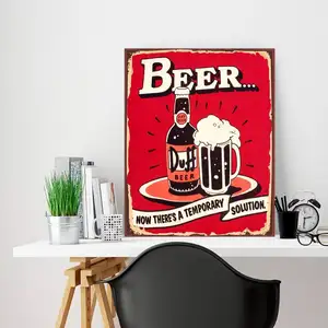 العرف تصميم الطباعة الألومنيوم علامة البلاك البيرة تين تسجيل خمر العتيقة المعادن علامة لترويج البيرة