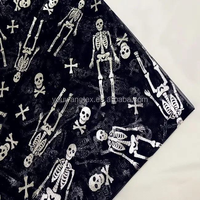 Tissu maille imprimé crâne, en tissu, Design de crâne d'halloween