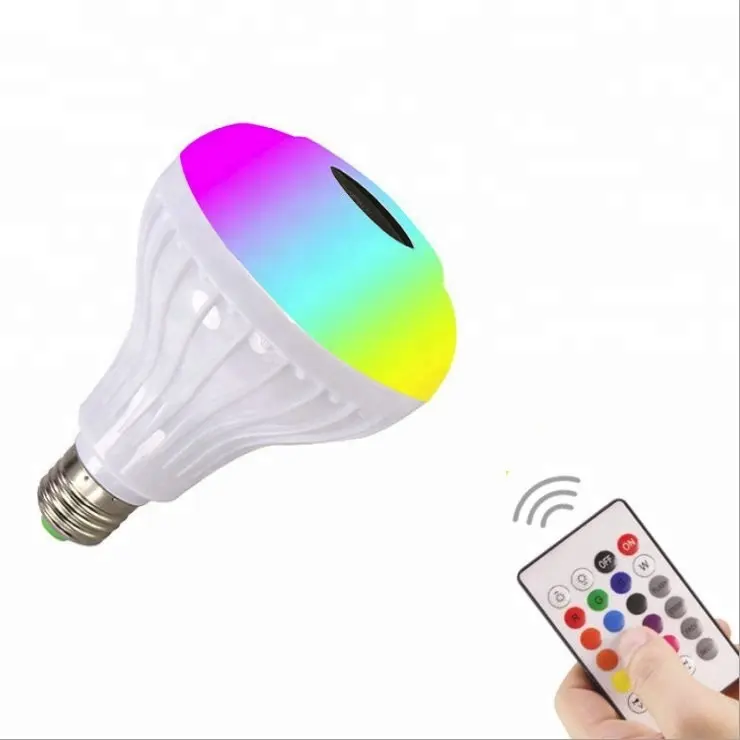 Remote Control Music RGB E27 RGBW Strobe Light Led Bulb with Speaker