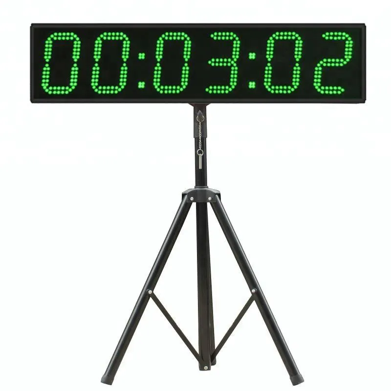 Outdoor Large Sports Timer 6 Inch 6 Digit Marathon Race Clock LED Display