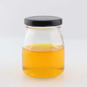 200ml Vòng rộng miệng thủy tinh bánh pudding đóng gói Jar Mứt Mật Ong kẹo con dấu thực phẩm lưu trữ thủy tinh container Jar với vít cap bán buôn