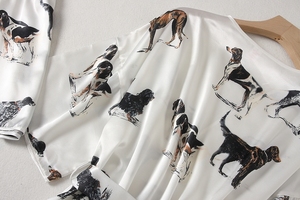 Da donna in raso di <span class=keywords><strong>seta</strong></span> quattro pezzi Sexy stampato <span class=keywords><strong>pigiama</strong></span> a manica lunga <span class=keywords><strong>pigiama</strong></span> <span class=keywords><strong>pigiama</strong></span> da notte da donna Set pigiami 4 PJ - Product Image 6