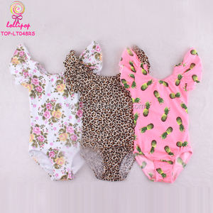 Commercio all'ingrosso di Colore Solido del Bambino Delle Ragazze Ginnastica Body Unitard Costume di Balletto Del Capretto Del Cotone Svolazzano Manica Body Per La Danza di Usura - Product Image 3