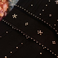 Robe de soirée élégante pour femme, sans manches, avec perles, col rond, couleur unie, sexy, mini-robe noire pour club