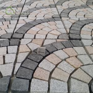 Plaques en granit sur maille en éventail pour peinture de patio, de couleur beige, gris, rustique, jaune, mixte, coloré - Product Image 4