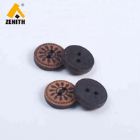 Kancing Kayu Flatback 2 Lubang Ramah Lingkungan dengan Ukiran Kustom untuk Pakaian Merek Zenith BN80103