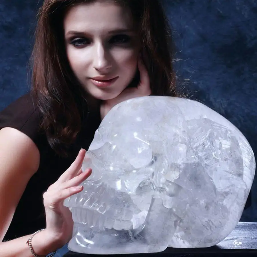 wholesale large quartz rock natural clear crystal skulls ornament engraving blanks stones and crystals