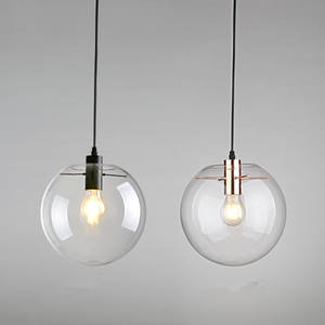 Luminaire suspendu JYLIGHTING, lustre design en verre, loft décontracté, boule ronde en verre transparent, luminaire suspendu à LED - Product Image 4