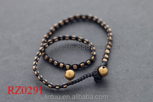 China fábrica hecha a mano con cuentas de metal cubierta de doble campana de perlas de la joyeria craneo pulsera popular Masai - Product Image 2