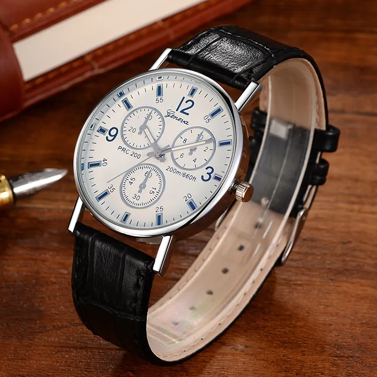 >>>Luxury Business Wrist Watch Women Men Leather Blue Light Quartz Sport Watch