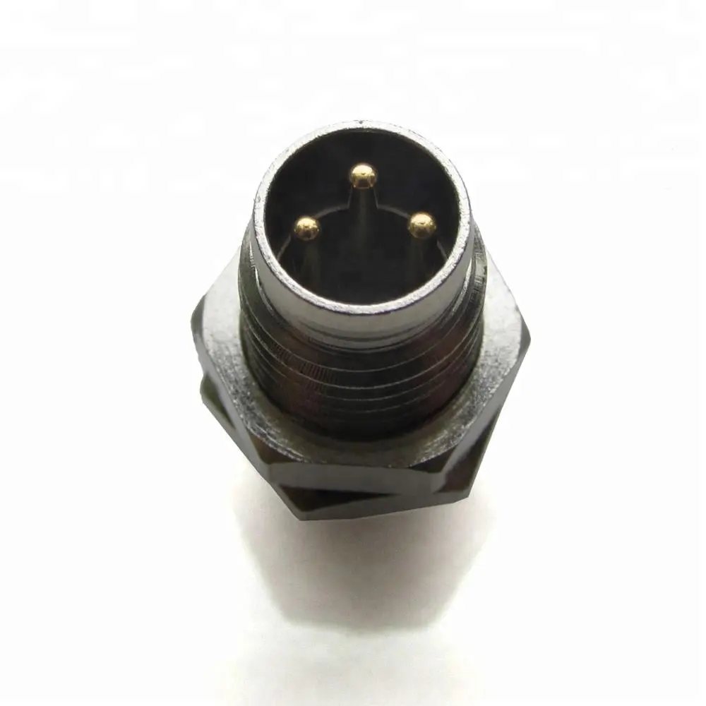 m8 3 pin bulkhead waterproof connector for outdoor tube enclosure