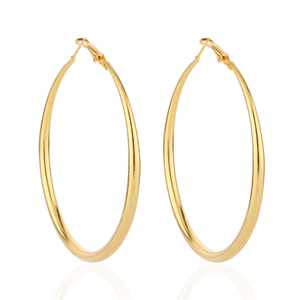Pendientes de aro grandes de oro de 7cm, joyería China barata a la moda, venta <span class=keywords><strong>al</strong></span> <span class=keywords><strong>por</strong></span> <span class=keywords><strong>mayor</strong></span> - Product Image 2