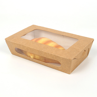 Boîtes d'emballage personnalisées en papier kraft pour croissants/sandwichs avec fenêtre ouverte
