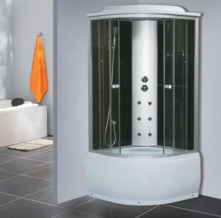 Kamar mandi multifungsi, 90*90cm kabin Pancuran kamar mandi bahan bingkai paduan Aluminium dan bahan nampan ABS ruang kabin mandi